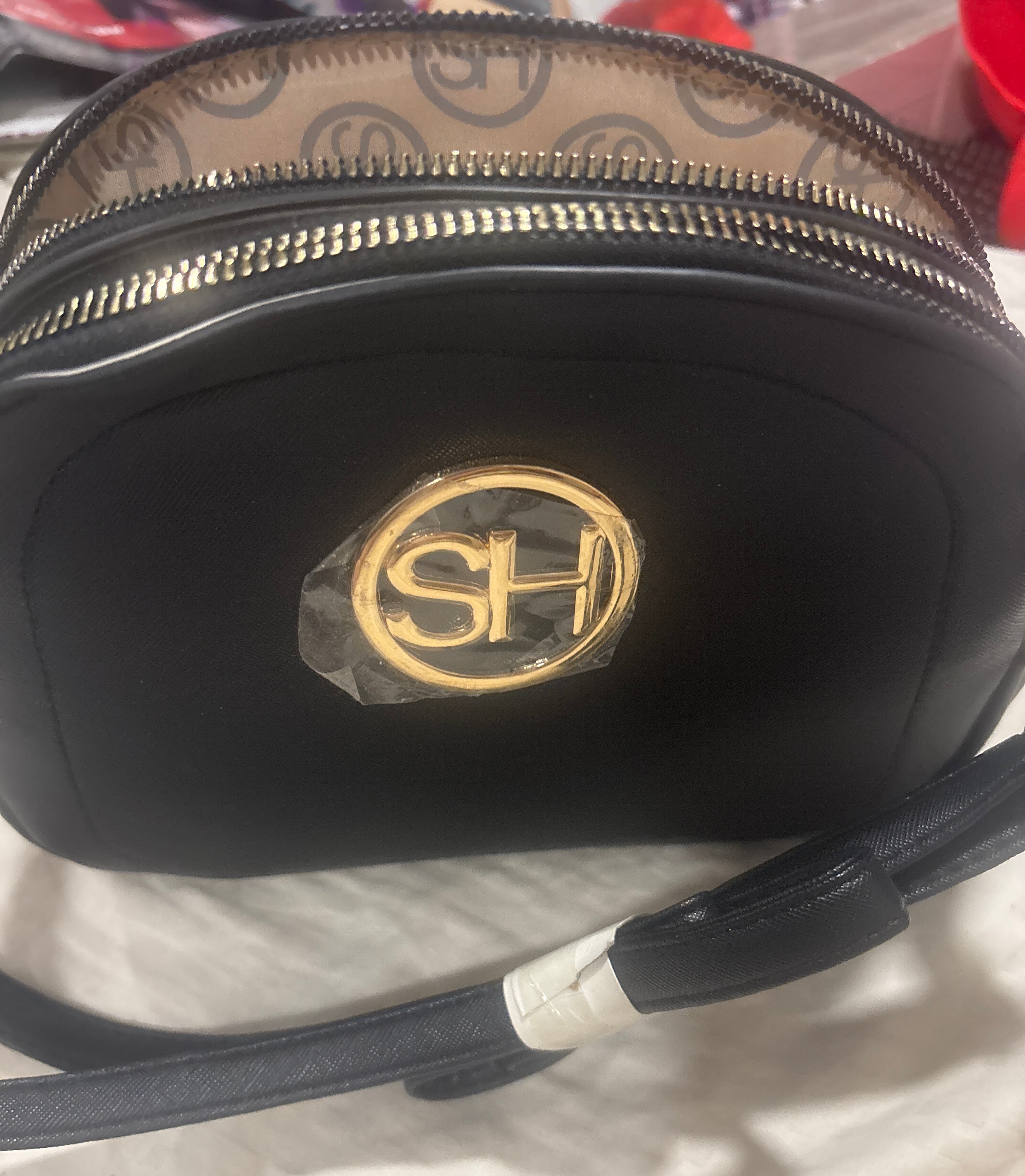 Chic Black Bundle – Adorable NEW Crossbody Bag + NEW Rhinestone Bangle Bracelet