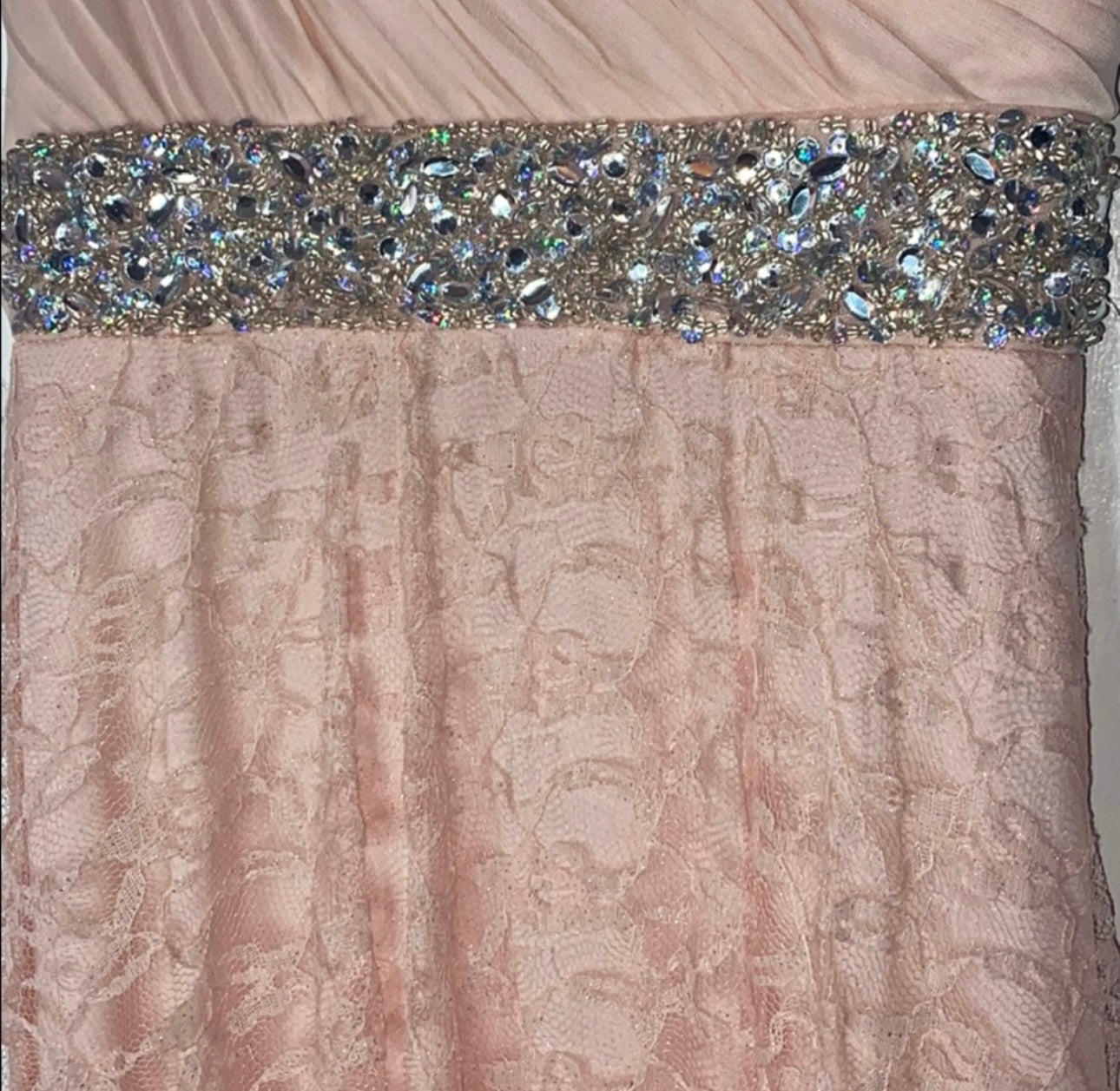 My Michelle Pink Sweetheart Lace Gown – Size 5