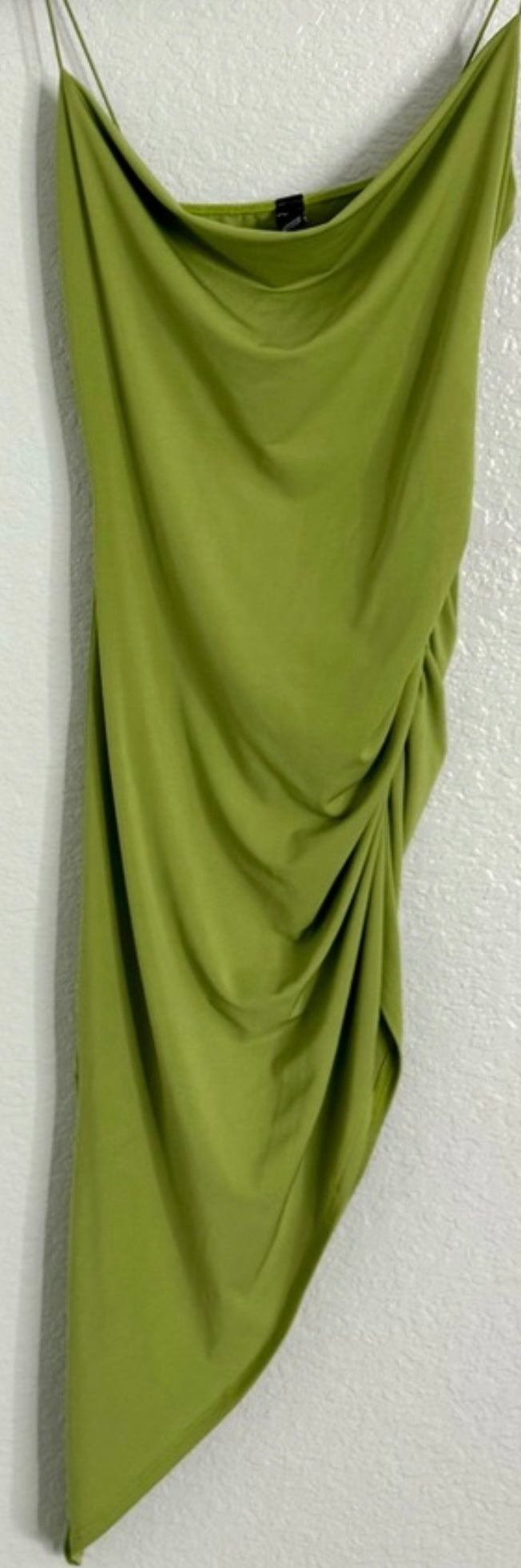 Windsor Green Draped Cowl Neck Ruched Dress – Small