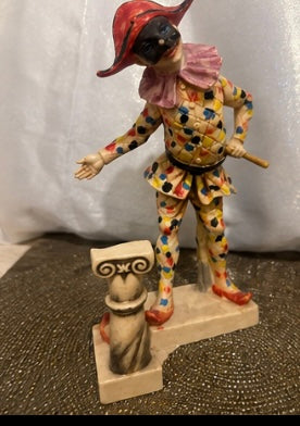 VINTAGE ITALIAN HARLEQUIN JESTER & CLOWN FIGURINES – HAND PAINTED MADE IN ITALY