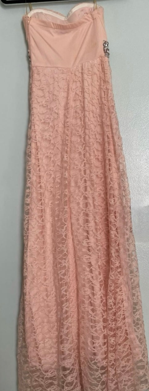 My Michelle Pink Sweetheart Lace Gown – Size 5