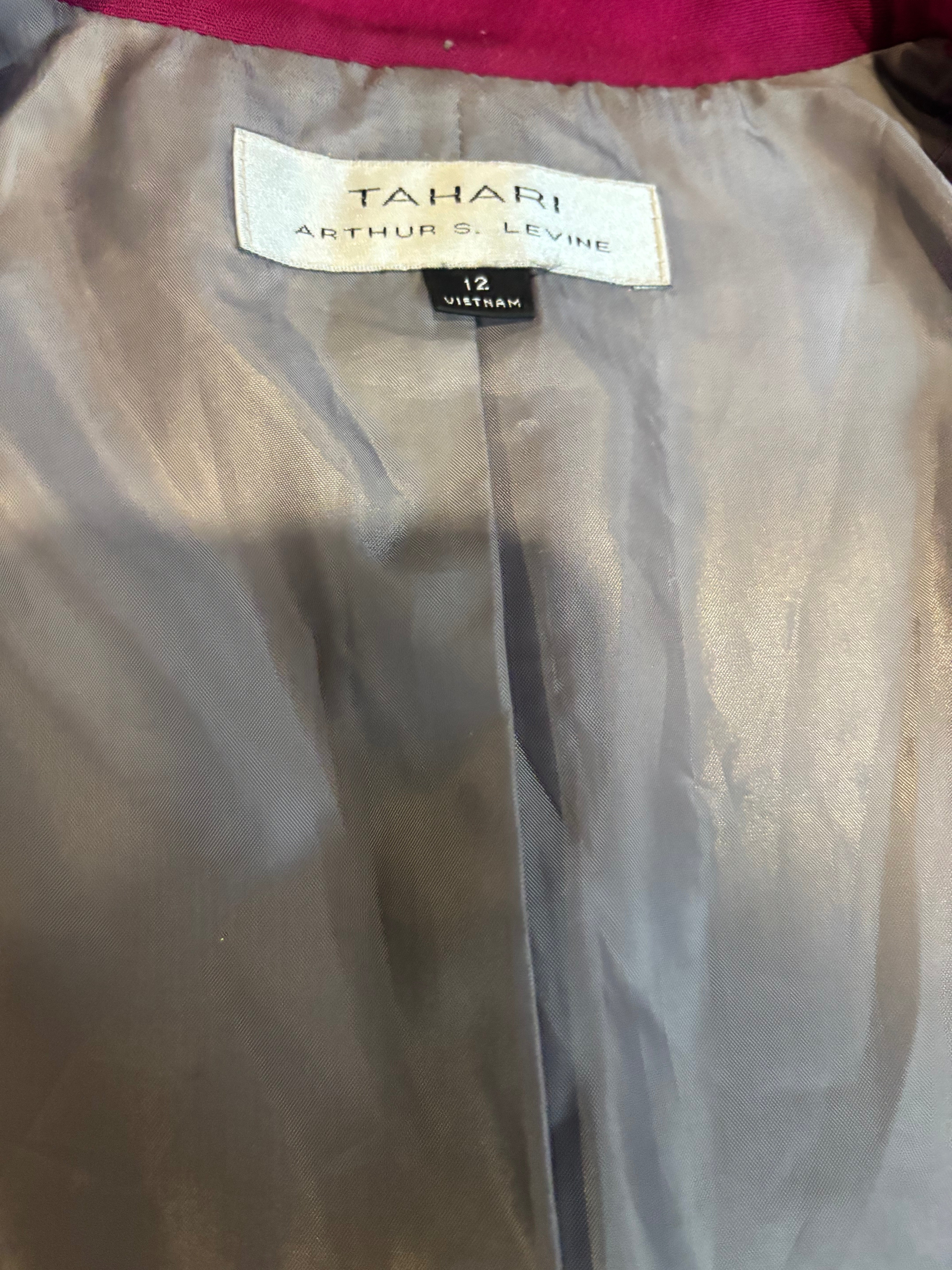 Vintage Tahari Arthur S. Levine Belted Magenta Blazer