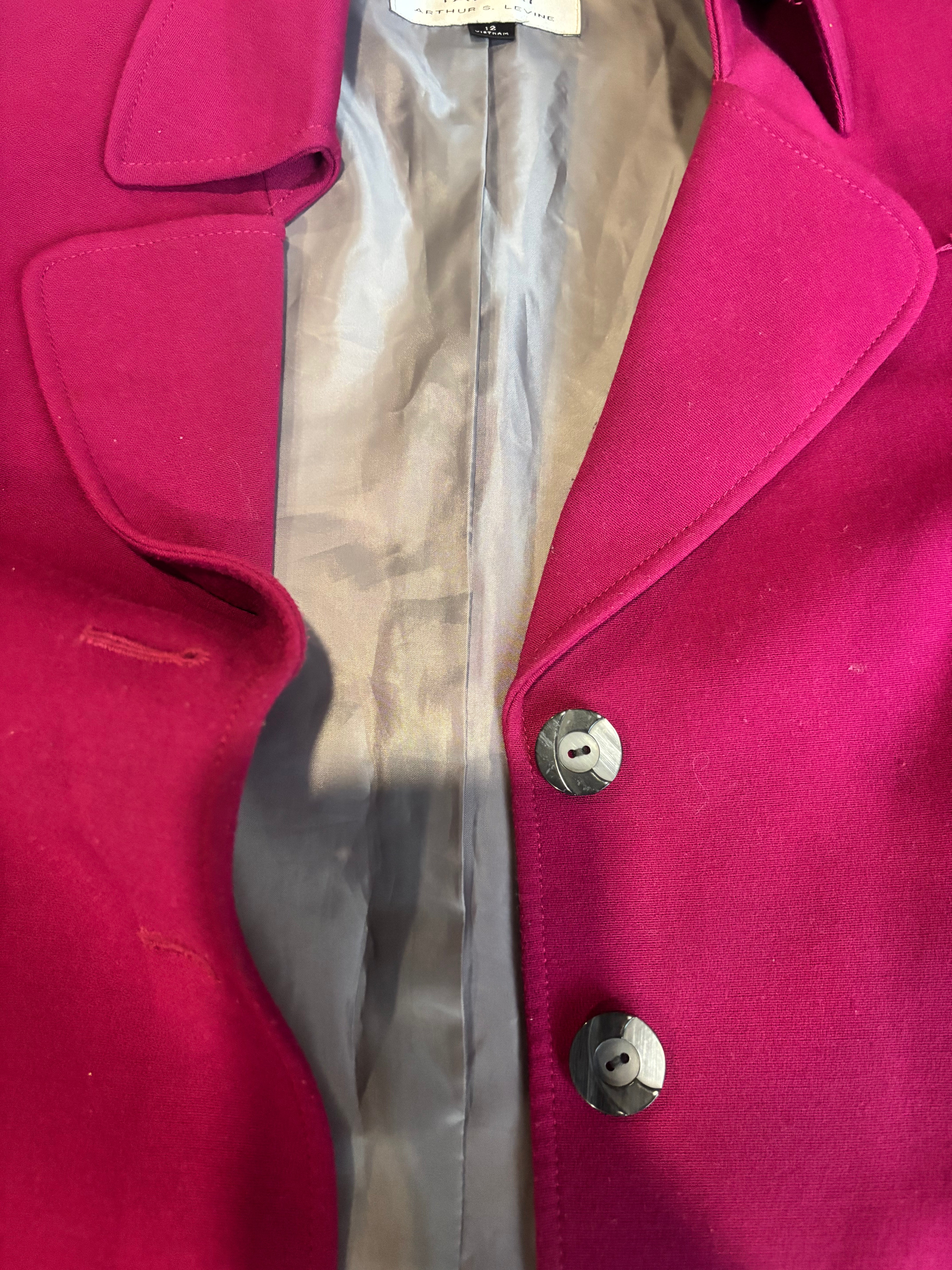 Vintage Tahari Arthur S. Levine Belted Magenta Blazer