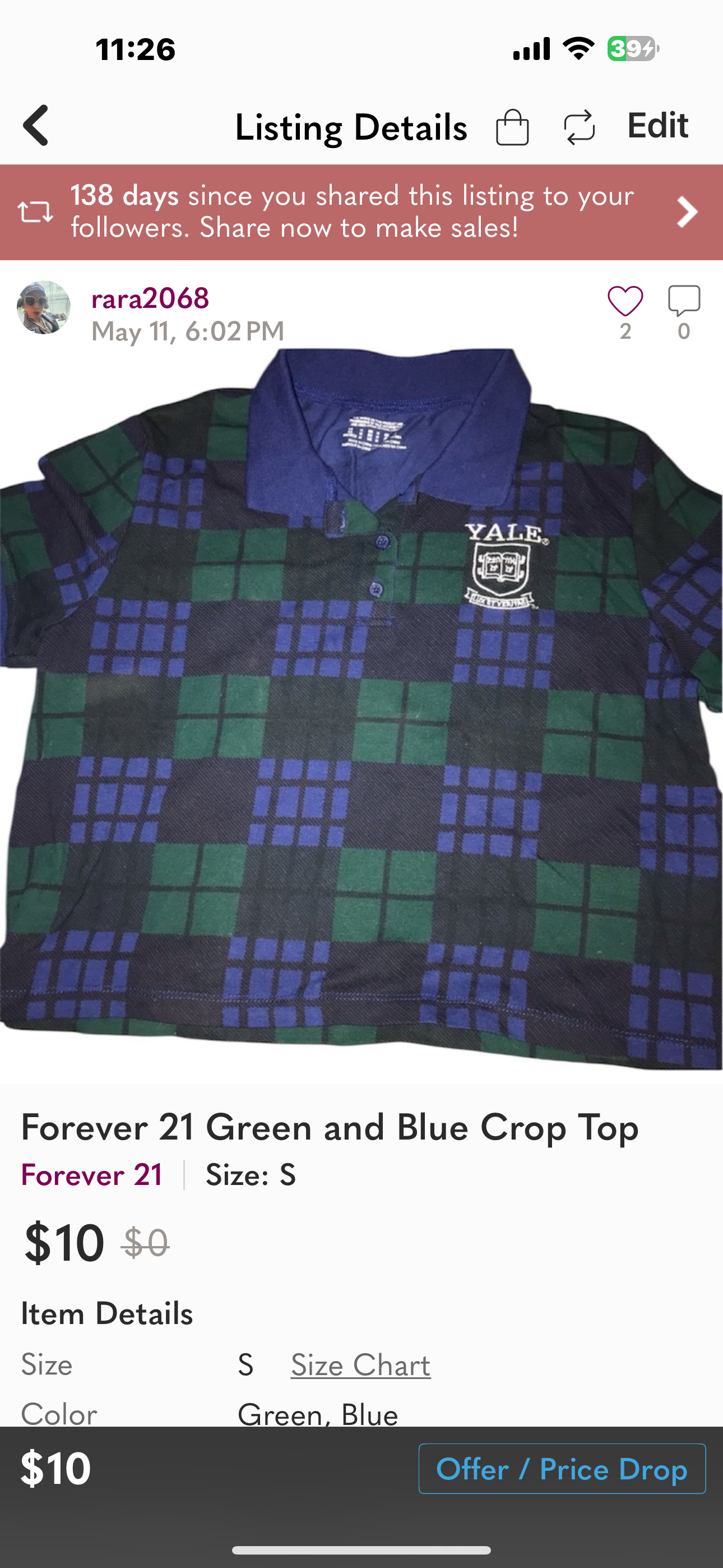 Really Cute Yale University Cropped Top Polo