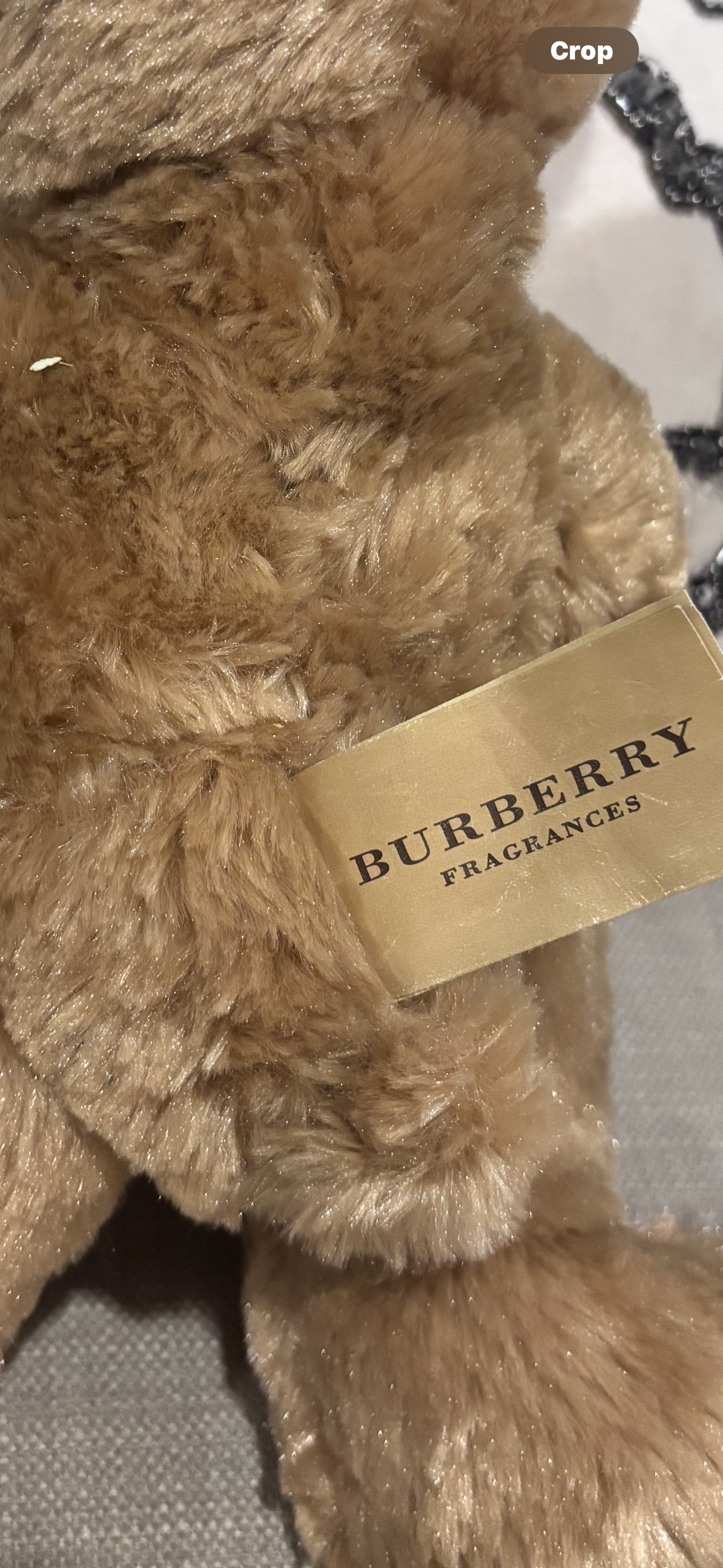 Burberry Fragrances 2010 Collectible Teddy Bear – Mint Condition + Baby Gap denim overalls