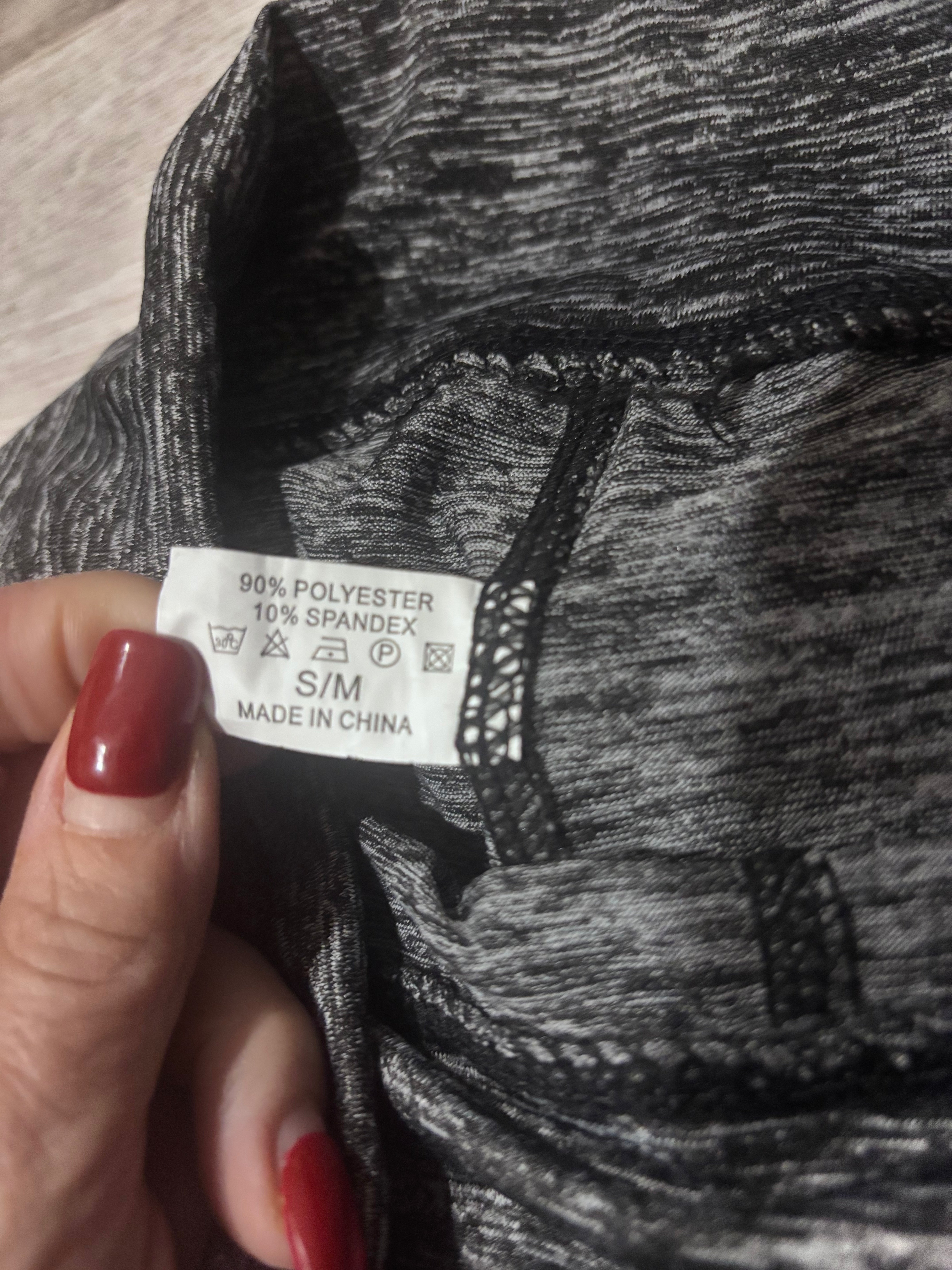 Gray Heather Rhinestone Active Leggings – Size S/M – Stretchy Yoga Pants