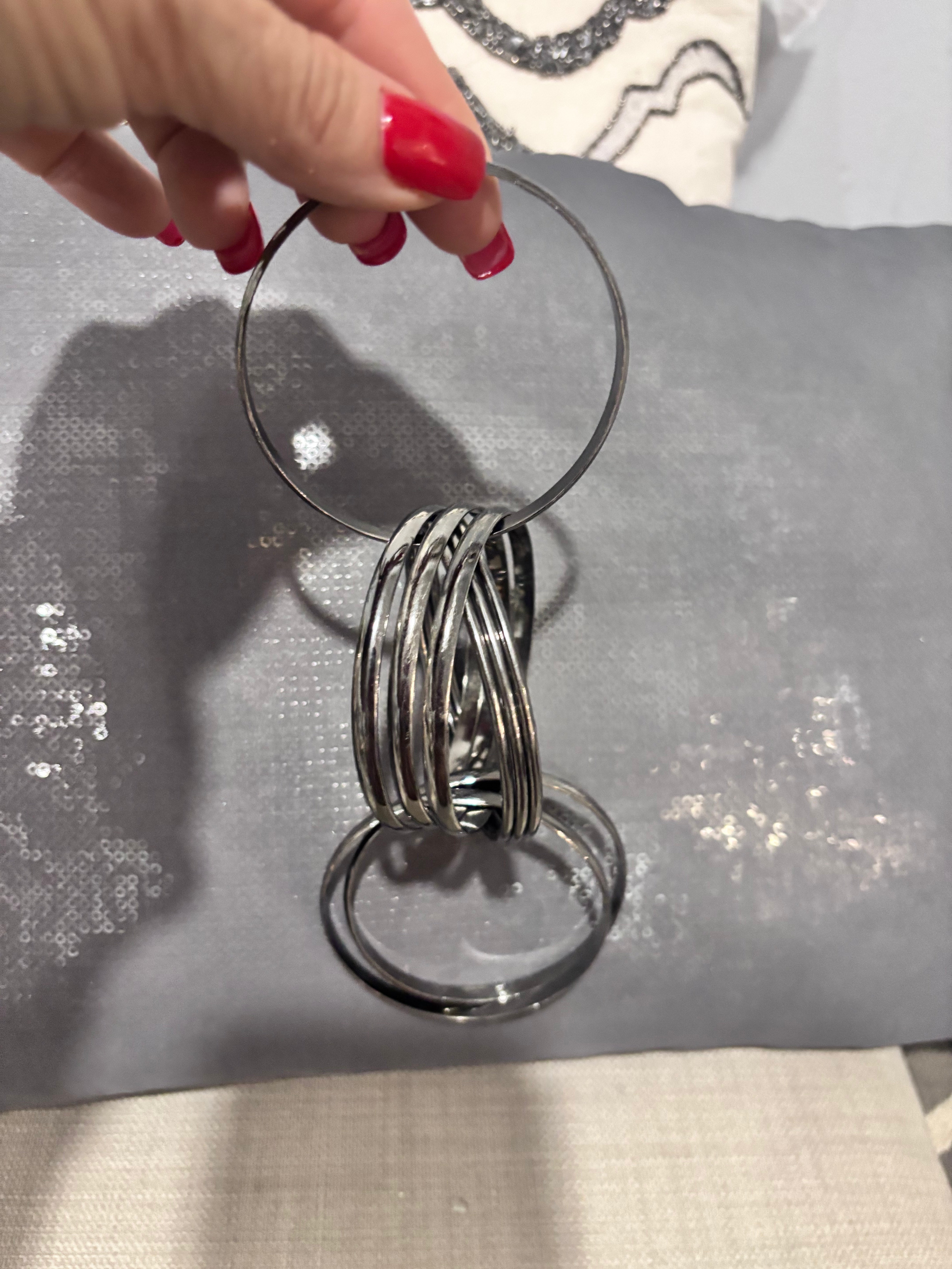 Set of Silver-Tone Interlinked Bangles
