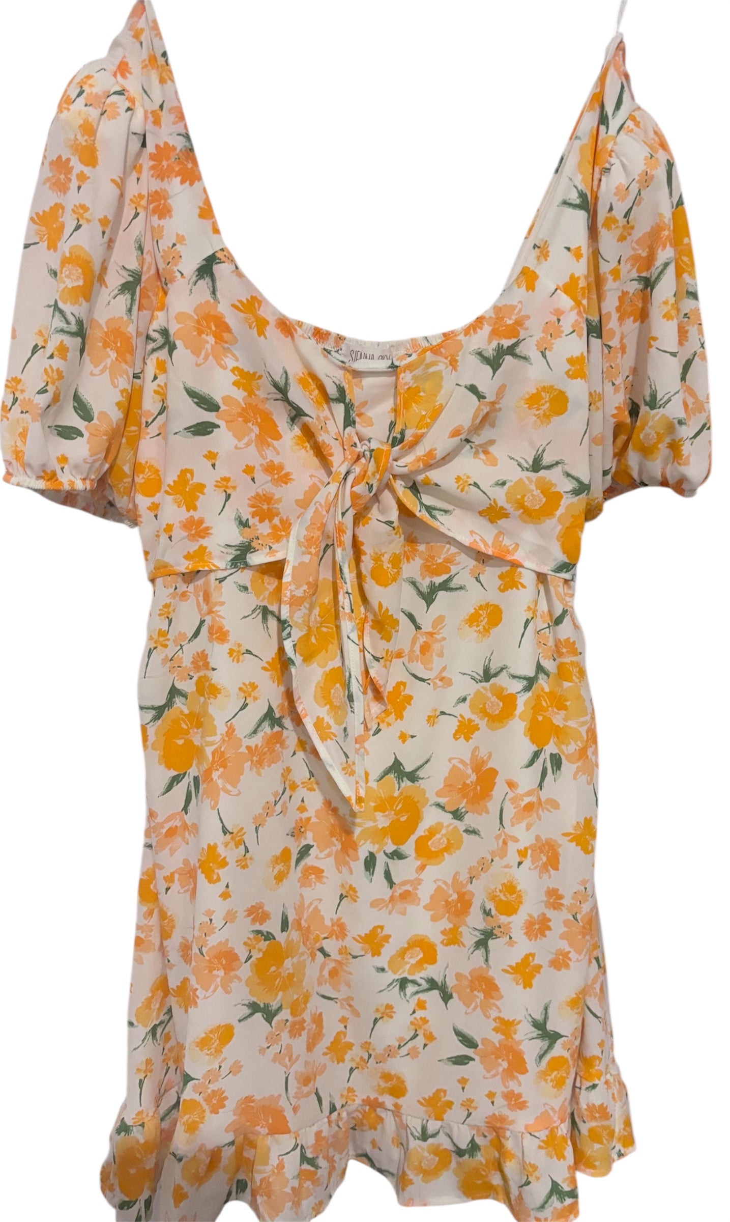 Sienna Sky Floral Off-Shoulder Tie Front Dress – Size Small
