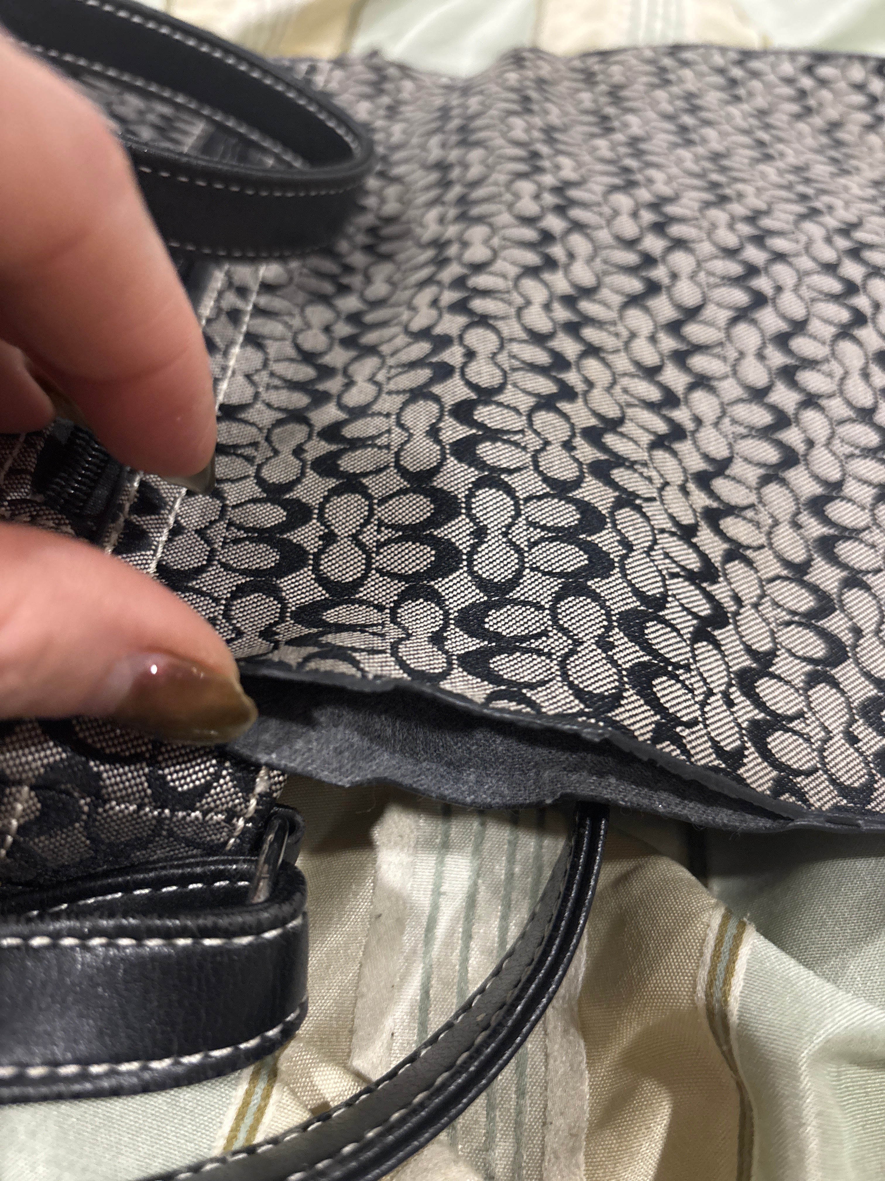 Vintage Coach Signature Jacquard Crossbody Bag