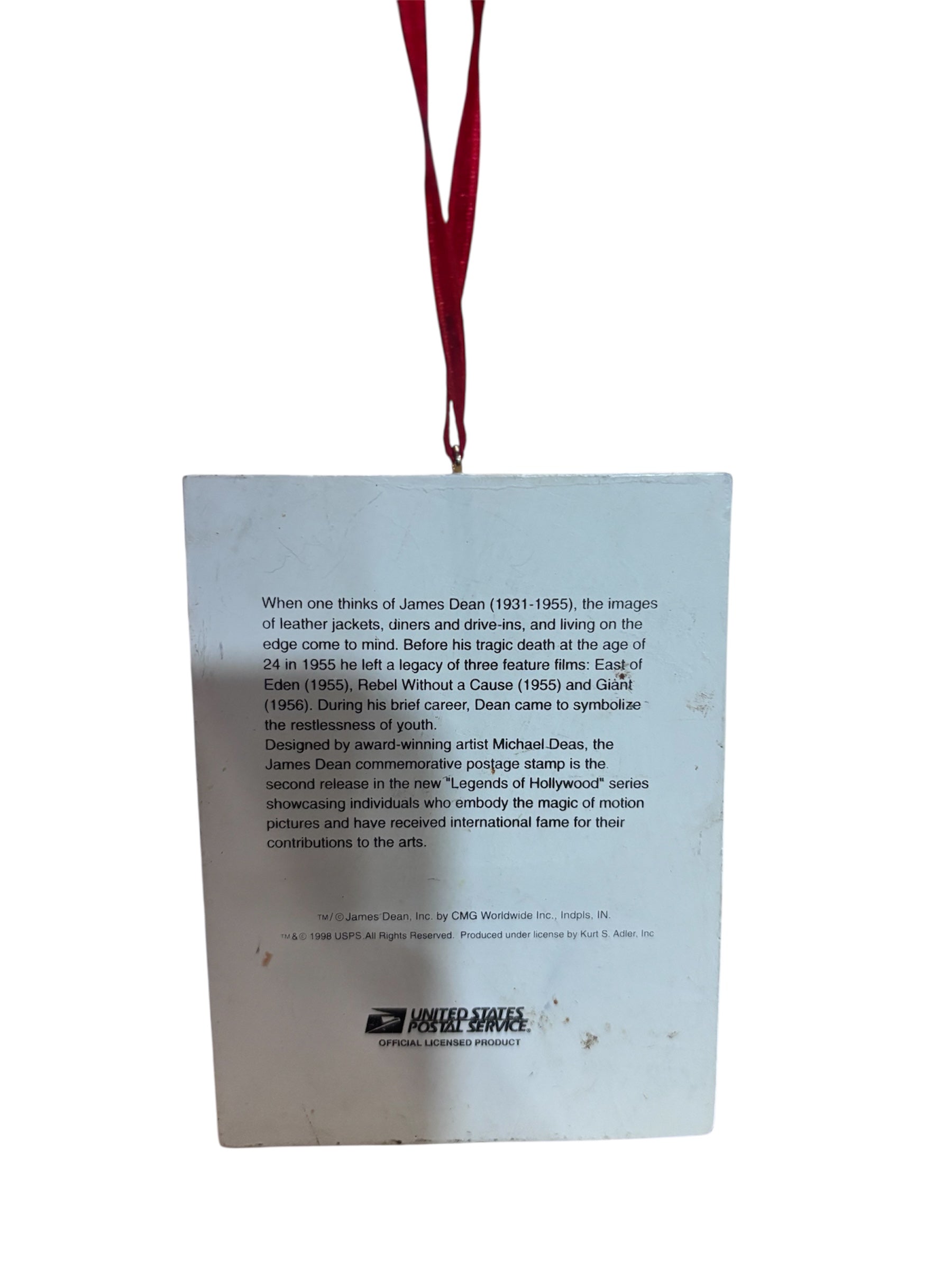 James Dean USPS Stamp Ornament – Legends of Hollywood – Licensed Collectible