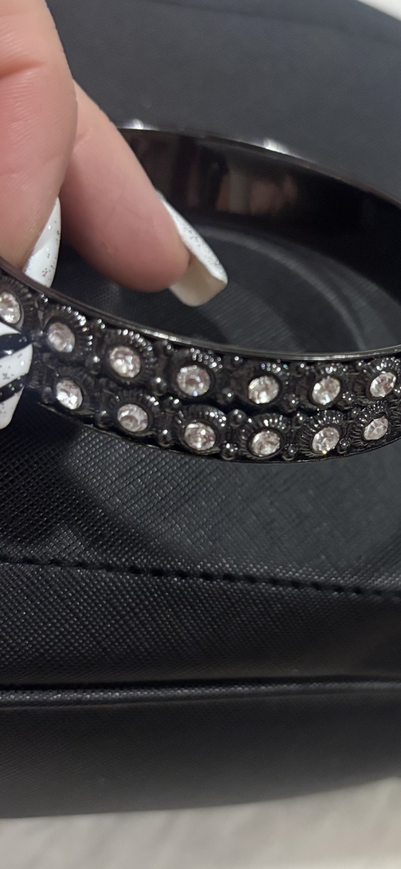 Chic Black Bundle – Adorable NEW Crossbody Bag + NEW Rhinestone Bangle Bracelet