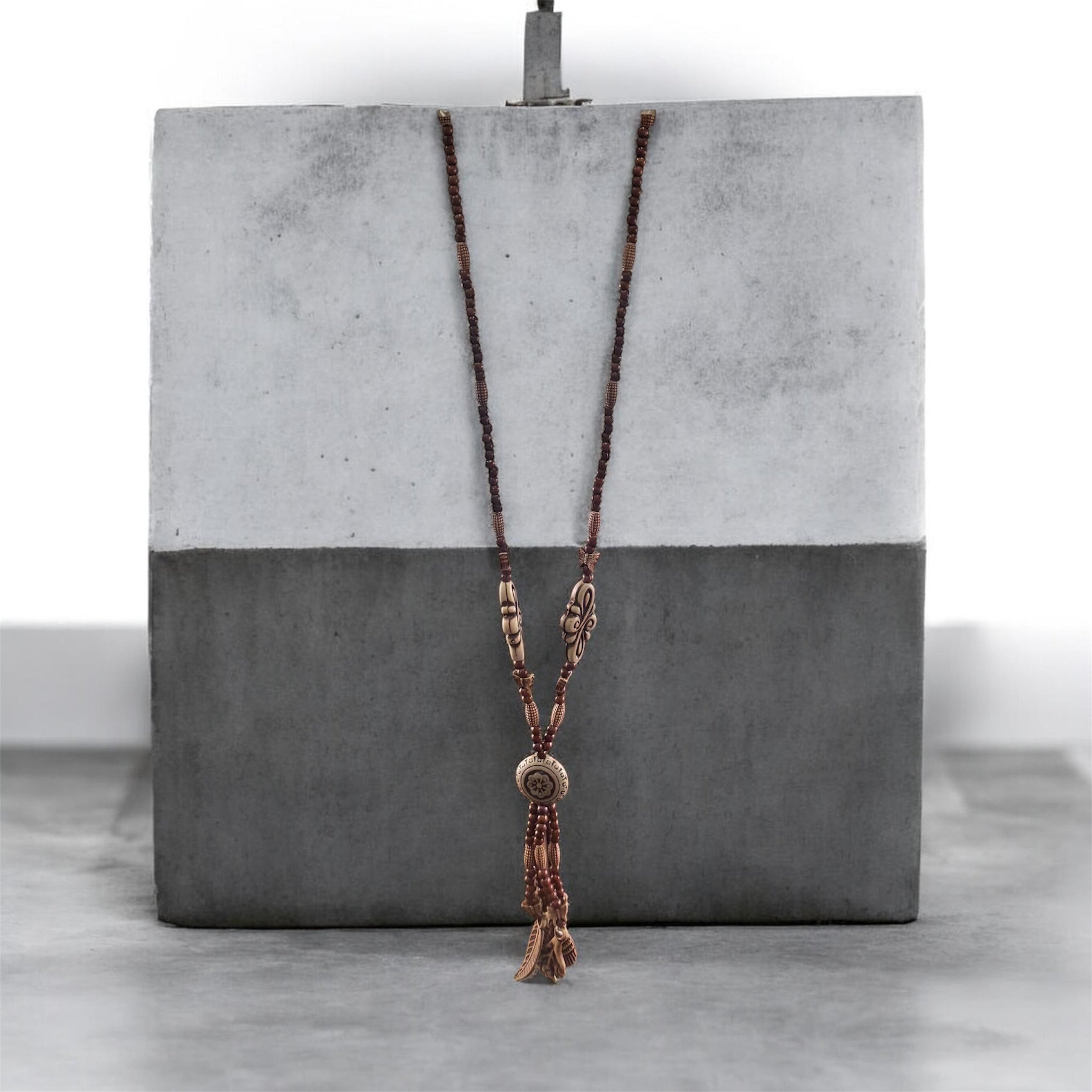Boho Earth-Tone Charm Necklace